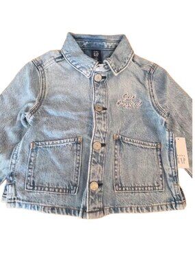 GAP Jean Jacket Denim Jacket Toddler Girl Size 3 Button Front Snaps NEW WITH TAG